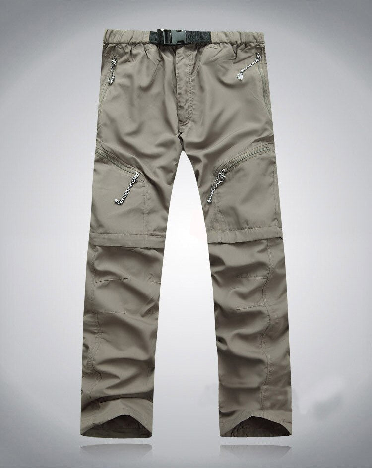 Flexible Outdoor Zip-Off Cargo Pants for Men - Noah-Khaki-S-State of Style