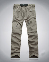Flexible Outdoor Zip-Off Cargo Pants for Men - Noah-Khaki-S-State of Style