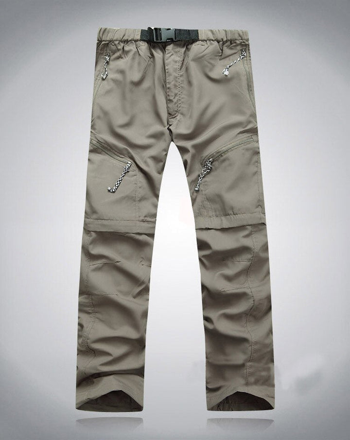 Flexible Outdoor Zip-Off Cargo Pants for Men - Noah-Khaki-S-State of Style