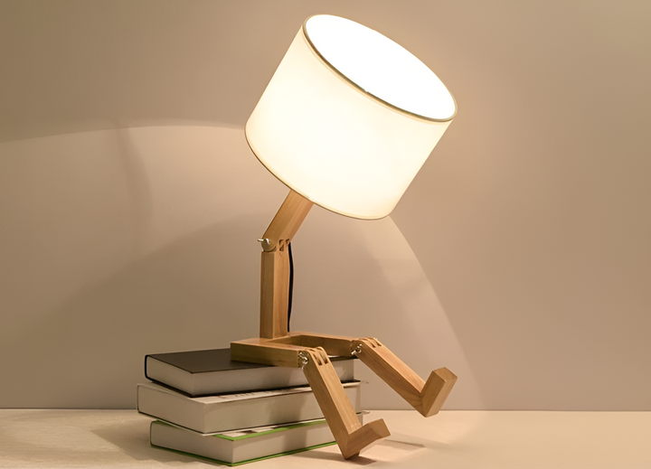 Flexible Robot Desk Lamp made of Solid Wood – LumoBot-State of Style