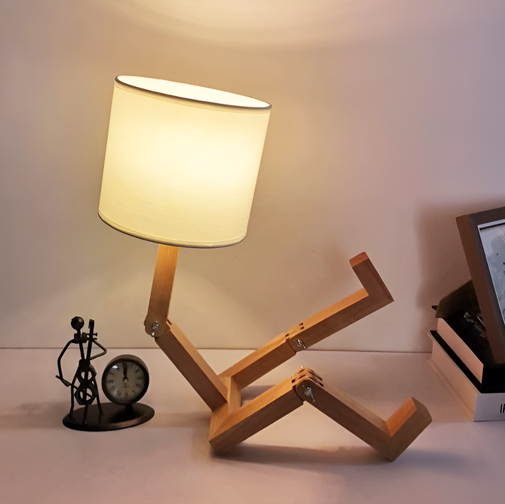 Flexible Robot Desk Lamp made of Solid Wood – LumoBot-State of Style