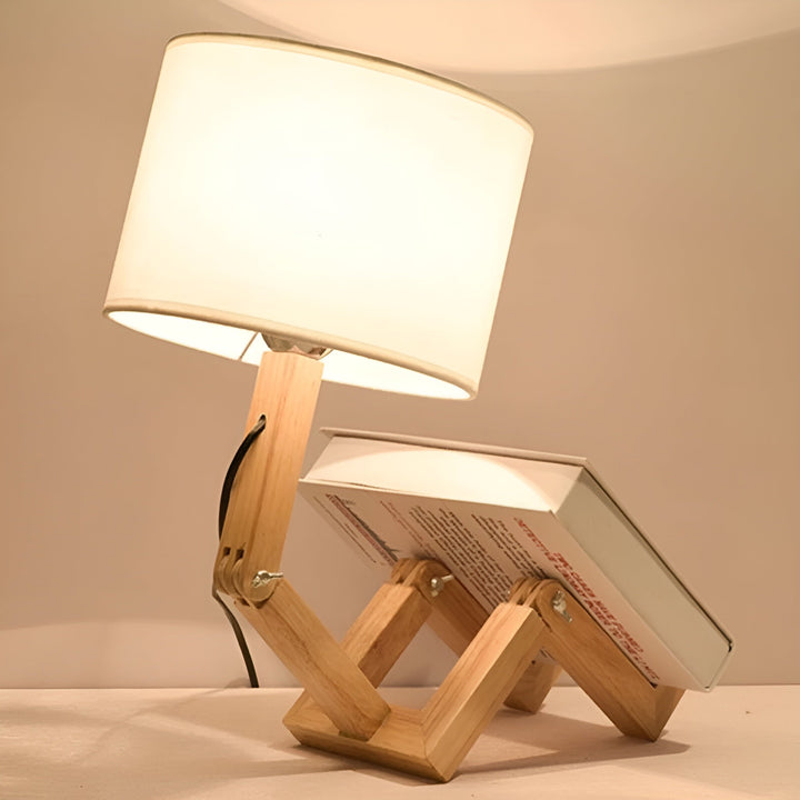 Flexible Robot Desk Lamp made of Solid Wood – LumoBot-State of Style