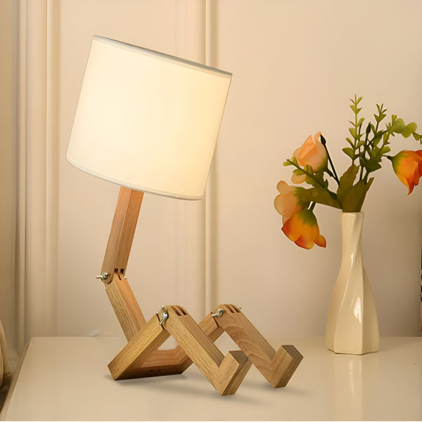Flexible Robot Desk Lamp made of Solid Wood – LumoBot-State of Style