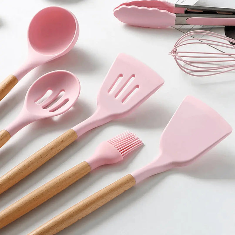 FlexiChef Silicone Kitchen Utensil Set-Pink-State of Style