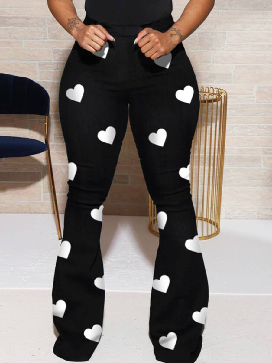 FlexiFit Printed Lounge Pants – Plus Size-Black-2XL-State of Style