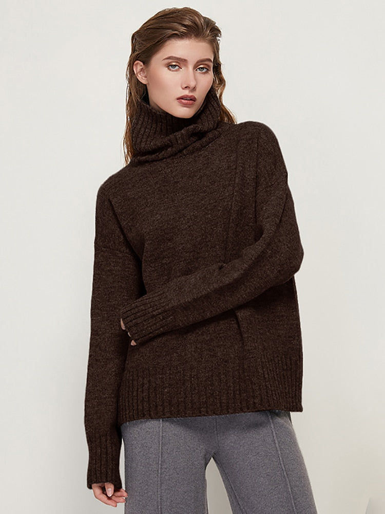 FlipShirt | Elegant & Cozy Women's Turtleneck Sweater-Coffee-XS-State of Style