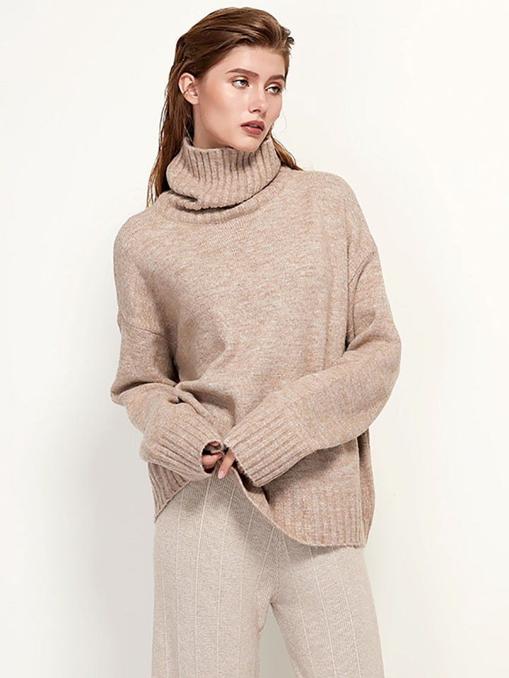 FlipShirt | Elegant & Cozy Women's Turtleneck Sweater-Light Brown-XS-State of Style