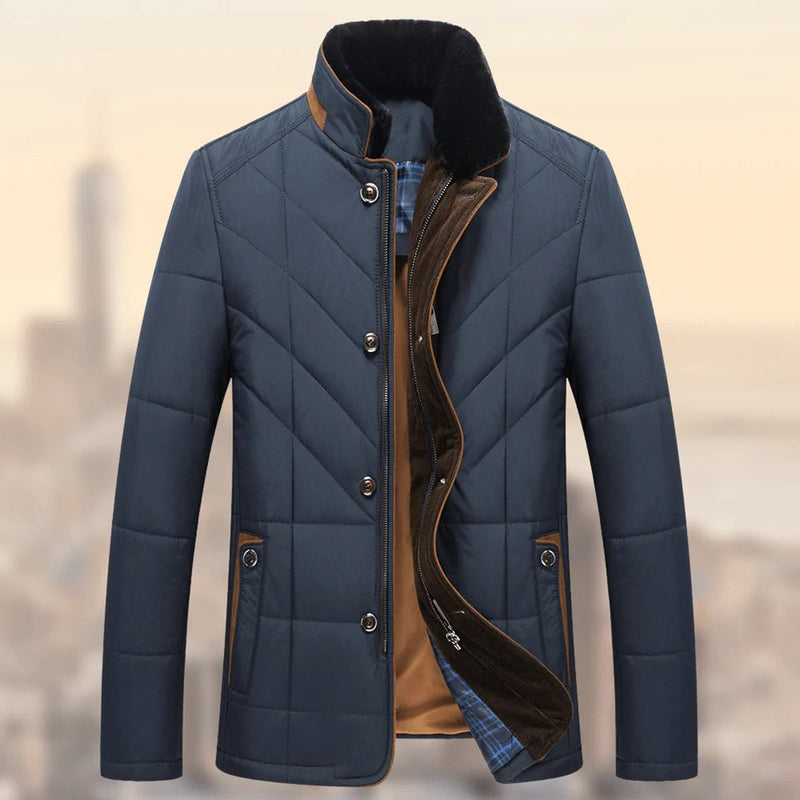 Flits - Warm Winter Jacket for Men-Blue-S-State of Style