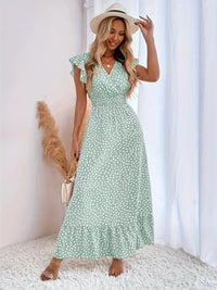 Flora Print Ruffles Dress | Stylish and Trendy-Mint Green-XS-State of Style