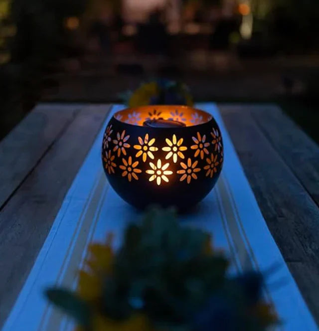 FloraGlow - Flower Pattern Candle Holder-State of Style
