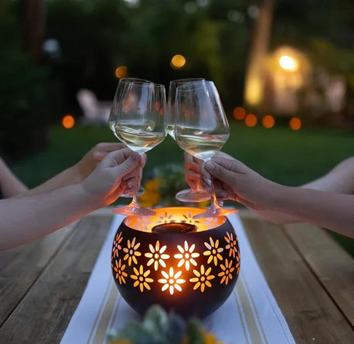 FloraGlow - Flower Pattern Candle Holder-State of Style