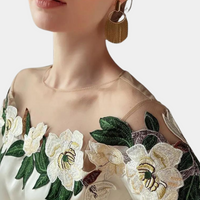 Floral Beige Ladies Blouse with Loose Fit – Elvira-S-State of Style