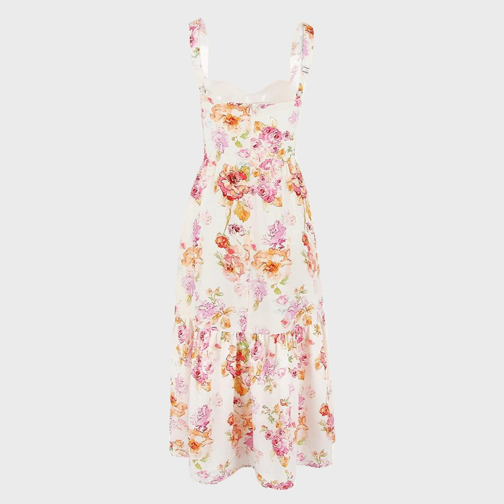 Floral Flared Midi Dress – Mireille-XS-State of Style