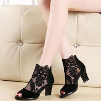 Floral Heels | Elegant Women's Shoes-Black-3.5-State of Style