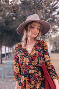 Floral Print Midi Dress - Lily-Blossom Ink (almost sold out)-S-State of Style