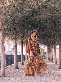 Floral Print Midi Dress - Lily-Blossom Ink (almost sold out)-S-State of Style