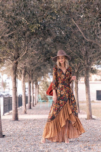 Floral Print Midi Dress - Lily-Blossom Ink (almost sold out)-S-State of Style
