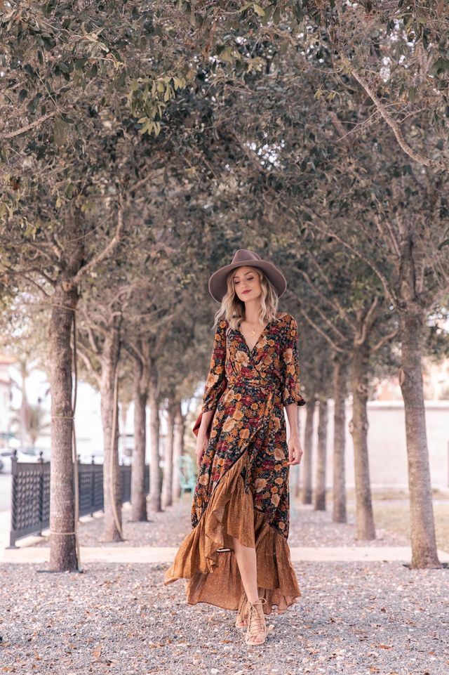 Floral Print Midi Dress - Lily-Blossom Ink (almost sold out)-S-State of Style