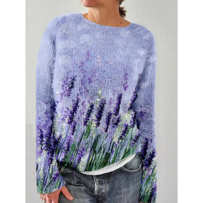 Floral Print Sweater with Vibrant Colors - Florina-S-State of Style