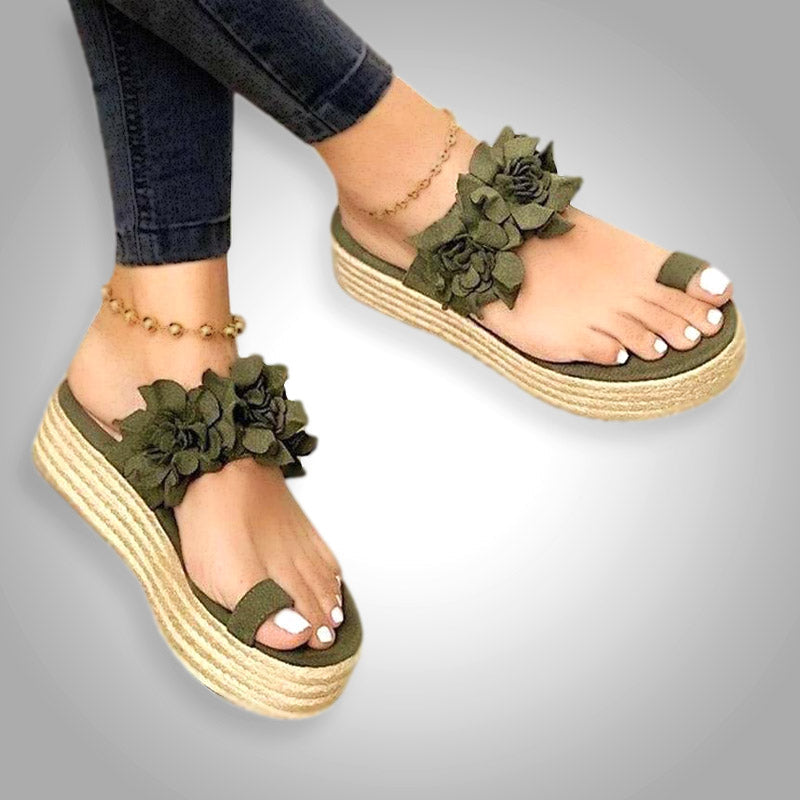 Floral Sandals | Elegant Women's Footwear-Green-3.0-State of Style