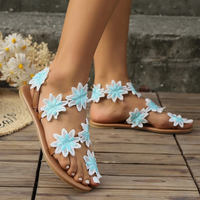 Floral Sandals for Women - Lina-Blue-3-State of Style