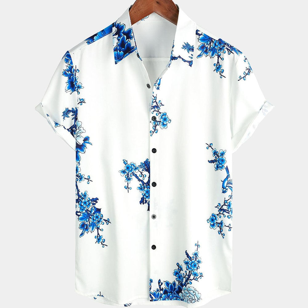 Floral short-sleeved summer shirt for men – Fabrizio-XS-State of Style