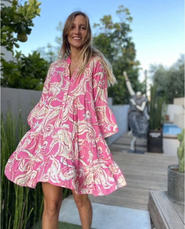 Floral Summer Dress | Elegant & Breezy-Pink-S-State of Style