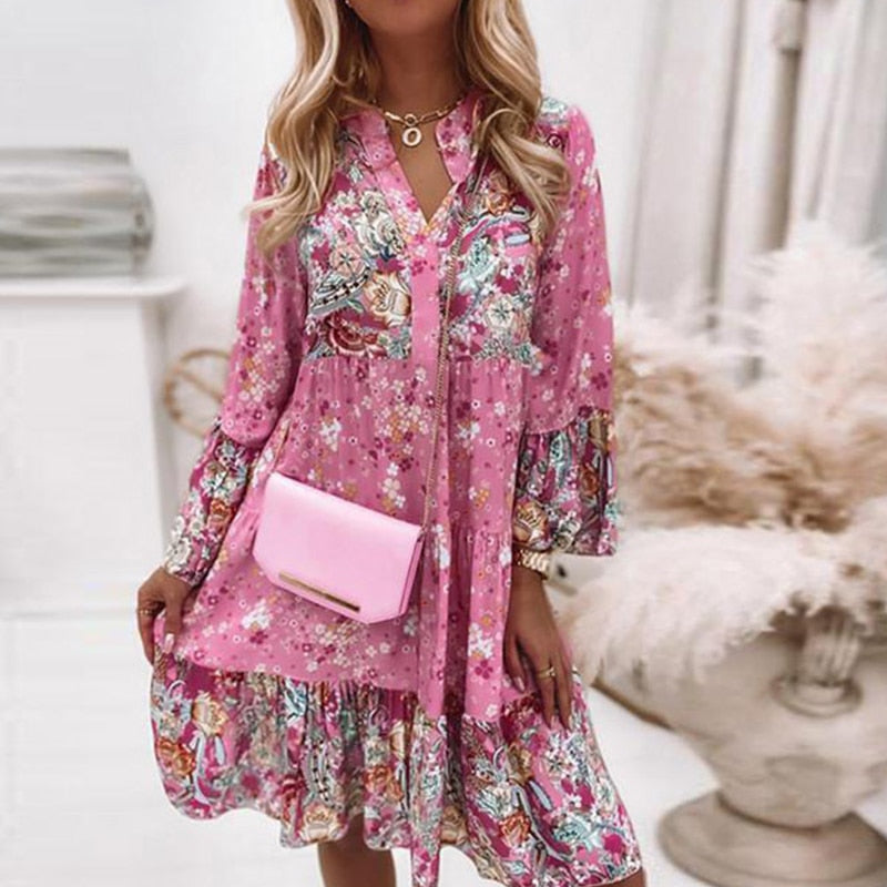 Floral Summer Dress | Elegant & Breezy-Pink-S-State of Style
