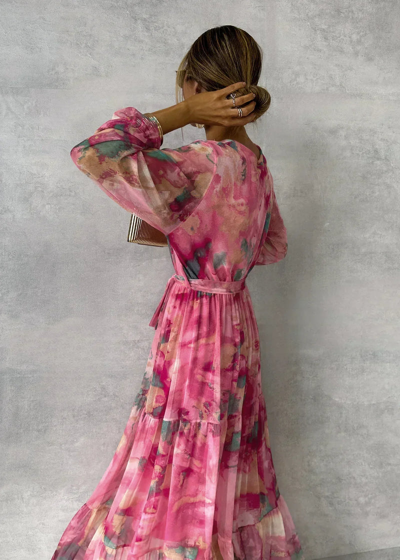 Floral Wrap Maxi Dress – Viviana-S-State of Style