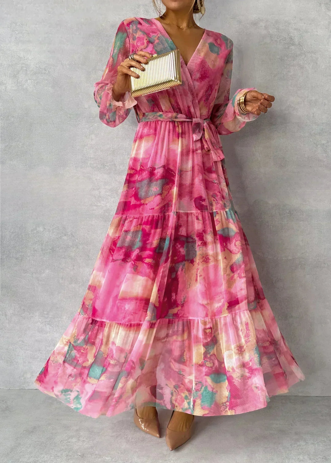 Floral Wrap Maxi Dress – Viviana-S-State of Style