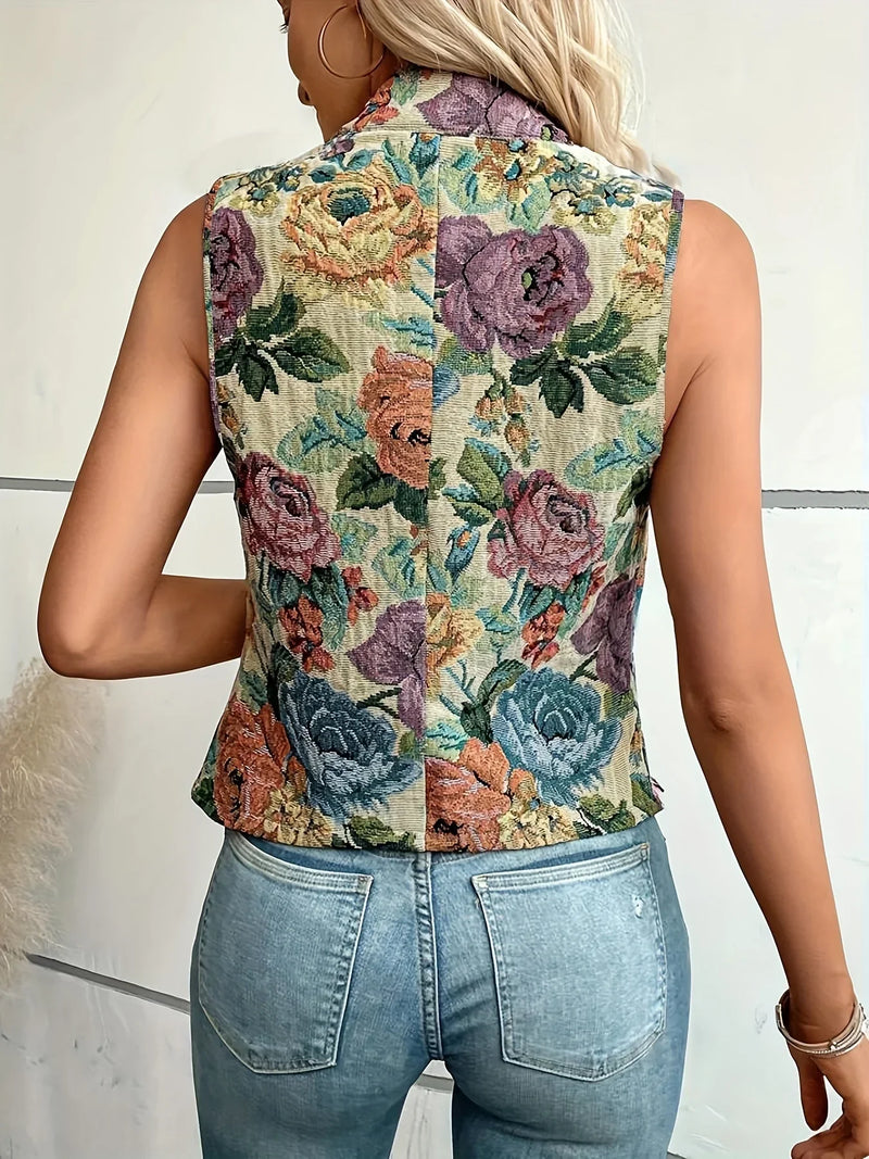 Flower Cardigan with Buttons | Comfortable Knitting-Multicoloured-S-State of Style