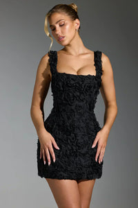 Flower Corset Mini Dress - Flower-Black-XS-State of Style