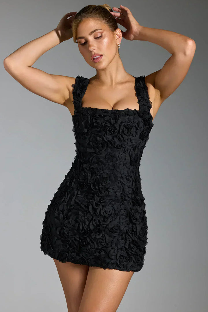 Flower Corset Mini Dress - Flower-White-XS-State of Style