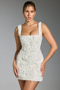 Flower Corset Mini Dress - Flower-White-XS-State of Style
