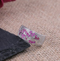 Flower Design Women's Ring | Elegant Floral Jewellery-Green-5-State of Style