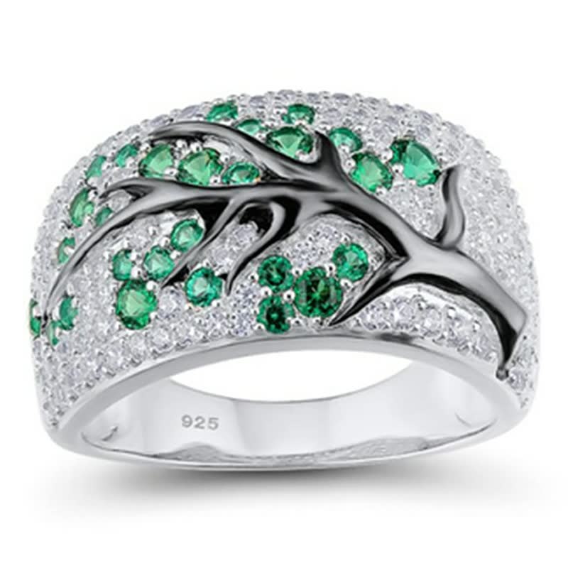 Flower Design Women's Ring | Elegant Floral Jewellery-Green-5-State of Style
