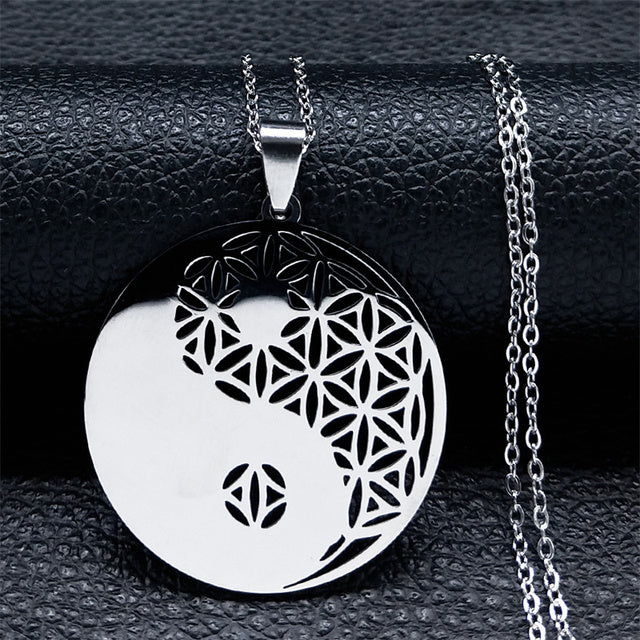 Flower Necklace | Stainless Steel Life Flower Pendant-State of Style