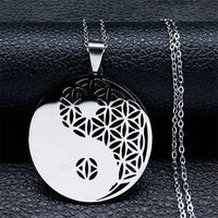 Flower Necklace | Stainless Steel Life Flower Pendant-State of Style