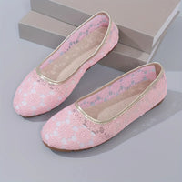 Flower Pattern Ballerinas | Fleur-White-3.5-State of Style