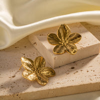 Flower-Shaped Gold Earrings - Elara-State of Style