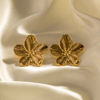 Flower-Shaped Gold Earrings - Elara-State of Style