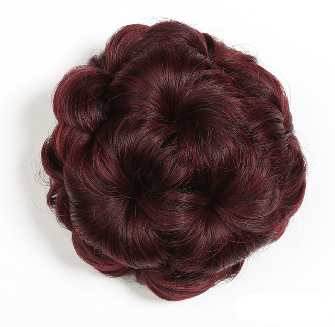 Flower-shaped Hair Clip with Hair Extension – Fiora-Burgundy-State of Style