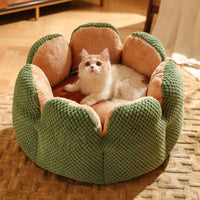 Flower-Shaped Pet Bed - PetBloom-Green-S (40 cm)-State of Style