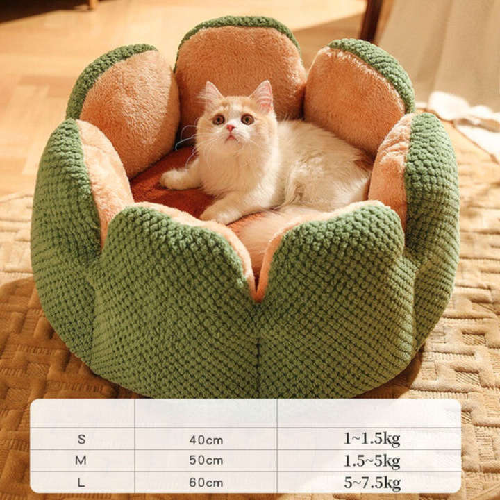 Flower-Shaped Pet Bed - PetBloom-Grey-S (40 cm)-State of Style