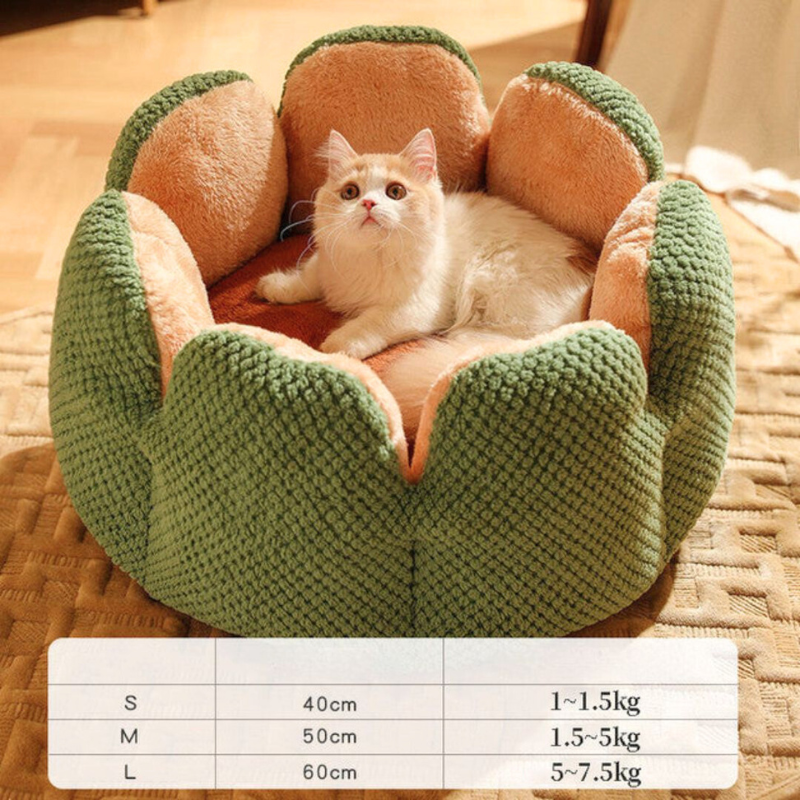 Flower-Shaped Pet Bed - PetBloom-Grey-S (40 cm)-State of Style