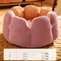 Flower-Shaped Pet Bed - PetBloom-Grey-S (40 cm)-State of Style