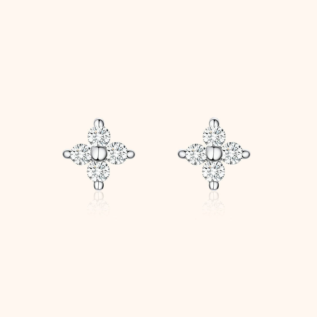 Flower-shaped Zirconia Earrings - Elise-State of Style