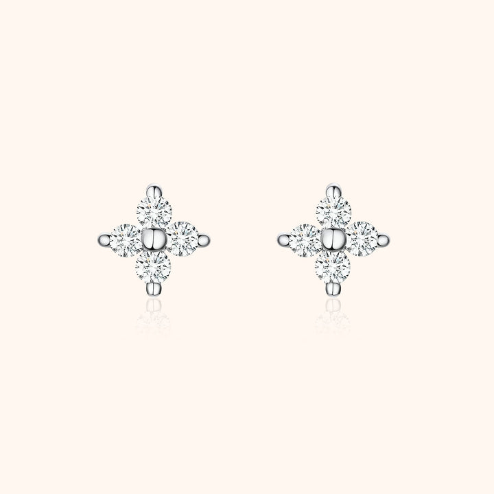 Flower-shaped Zirconia Earrings - Elise-State of Style