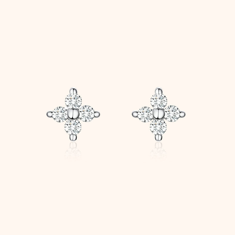 Flower-shaped Zirconia Earrings - Elise-State of Style