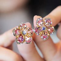Flower-shaped Zirconia Earrings - Flora-State of Style